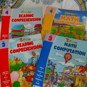Grades 3 & 4 Reading & Math work books. Brand New